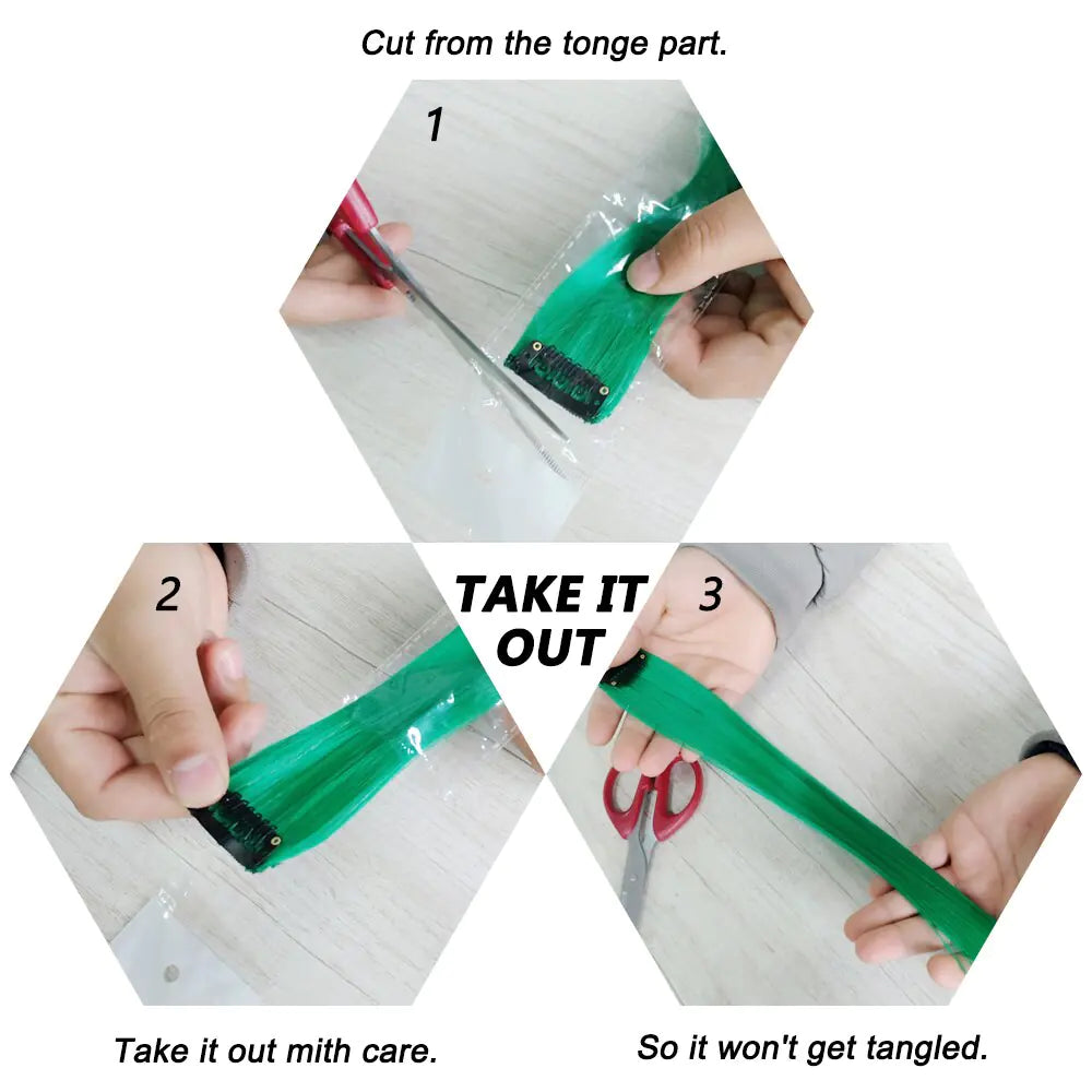 Black Star 20-Inch Party Highlights Clip-In Hair Extensions