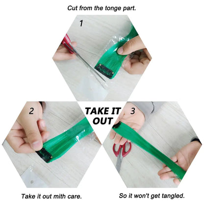 Black Star 20-Inch Party Highlights Clip-In Hair Extensions