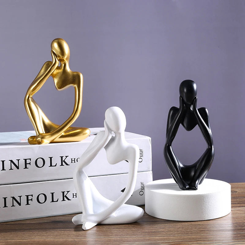 The Thinker Abstract Statues Sculptures Yoga Figurine Landscape Nordic Style Living Room Home Decoration Maison Desk Ornaments