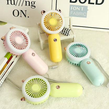 2023 Handheld Pocket Fans USB Charging Lazy Fan Desktop Mini Fan Portable With Night Light Fan Student Outdoor Travel Mini Fan