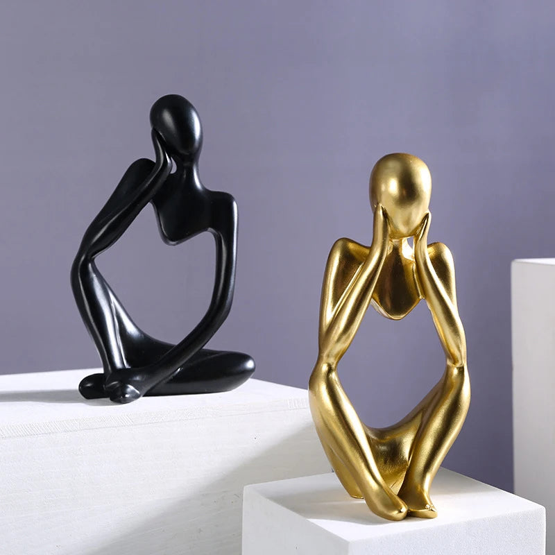 The Thinker Abstract Statues Sculptures Yoga Figurine Landscape Nordic Style Living Room Home Decoration Maison Desk Ornaments