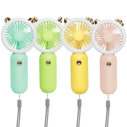 2023 Handheld Pocket Fans USB Charging Lazy Fan Desktop Mini Fan Portable With Night Light Fan Student Outdoor Travel Mini Fan