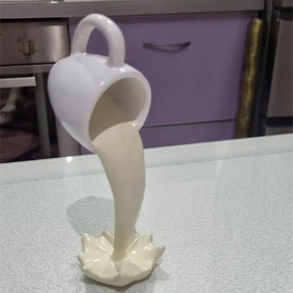 Estatuas de resina flotante taza de café arte escultura cocina hogar