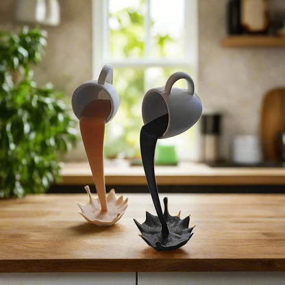 Estatuas de resina flotante taza de café arte escultura cocina hogar