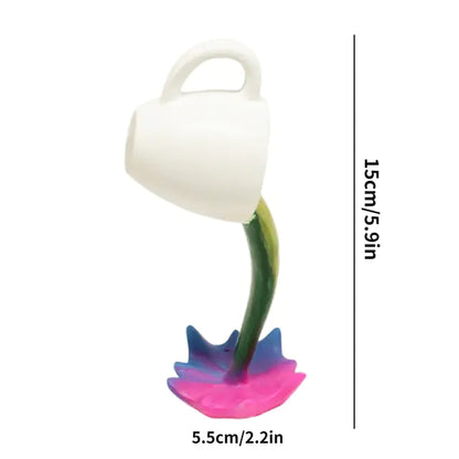 Estatuas de resina flotante taza de café arte escultura cocina hogar